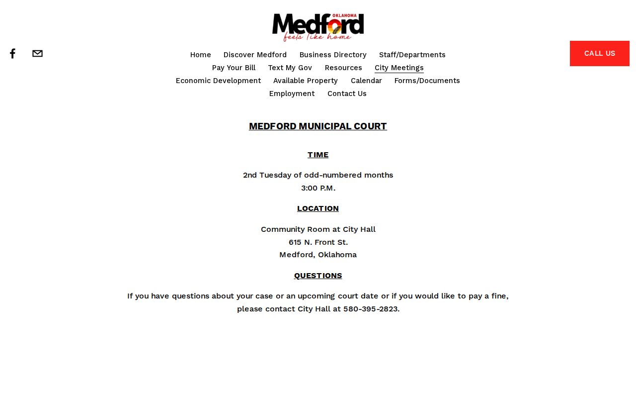 Medford Municipal Court contact and schedule for Grant County traffic warrants