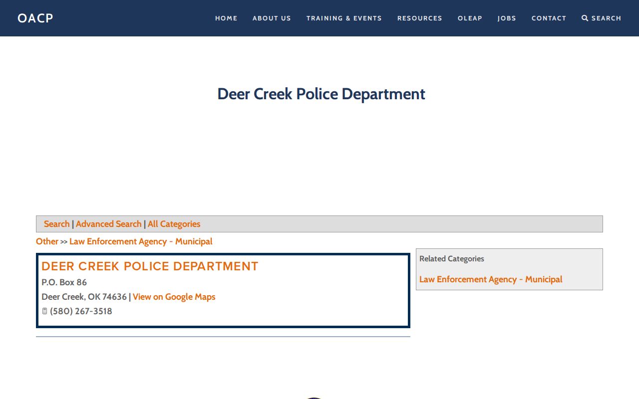 Grant County Deer Creek Police directory contact for Deer Creek warrant records