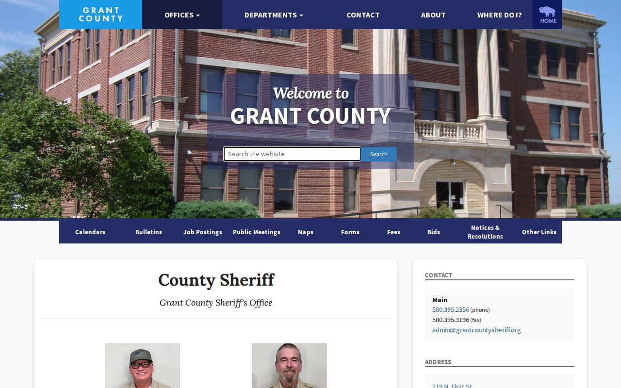 Grant County Sheriff official warrant-service page, not a most-wanted roster